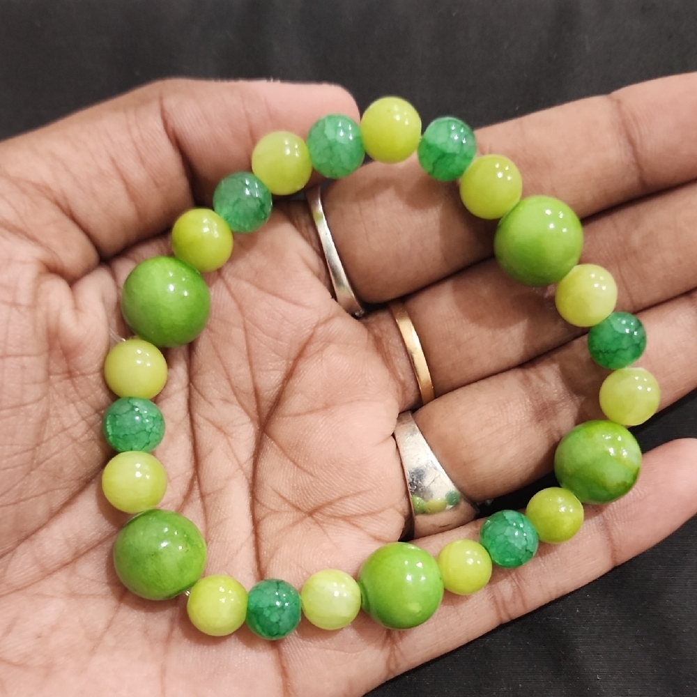 Agate Malachite Dyed Green Miracle Beaded Bracelet